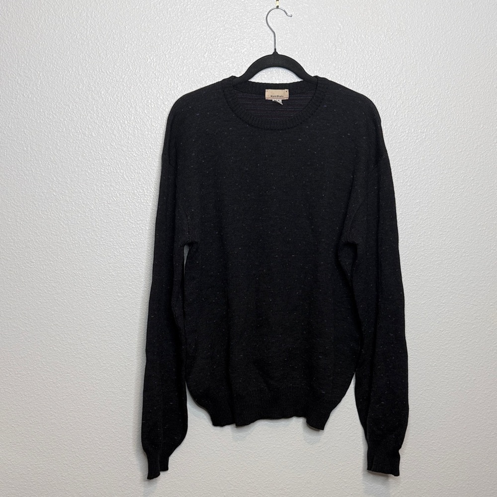Mark Shale Men's Wool Crewneck Sweater VTG True Navy Black 24”P2P